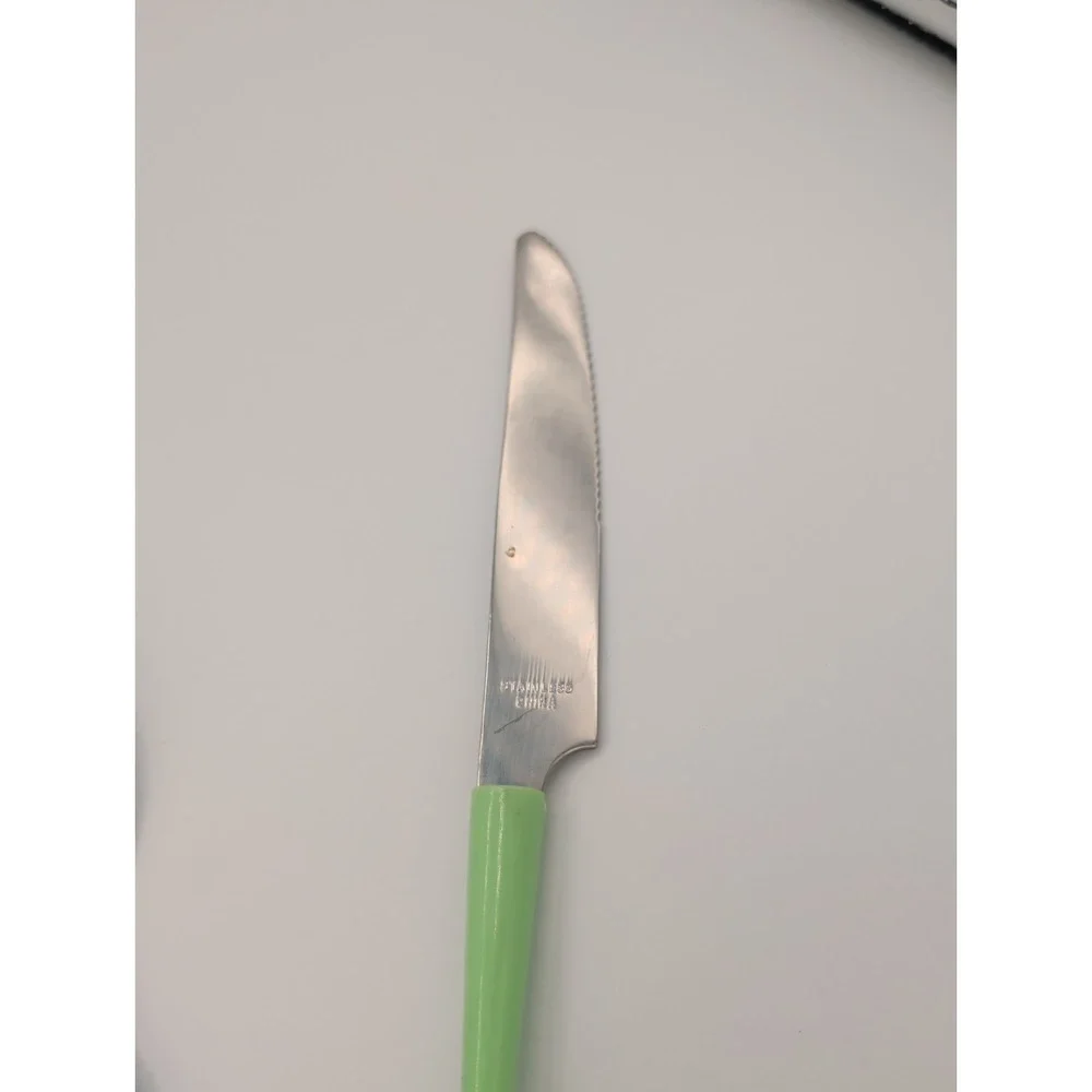 12pc Stainless Steel Flatware Set Mint Green Sky Blue Forks Knives Spoons